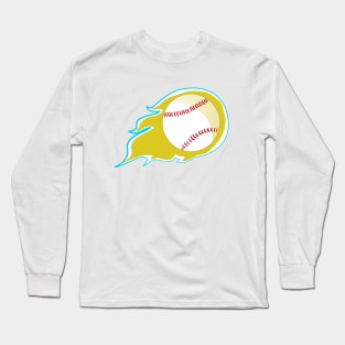 Baseball Comet Fireball Long Sleeve T-Shirt